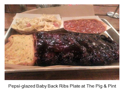 Pig & Pint Pepsi-glazed Baby Back Ribs Plate_Jackson, MS